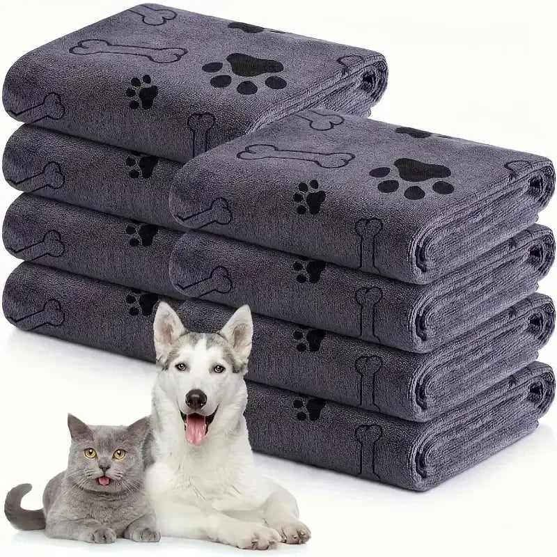 1/4 PCS Quick-Drying Microfiber Dog Towel Absorbent Pet Bath Product Fiber Quick-Drying Bath Towel Car Wiping Cloth Pet Supplies
