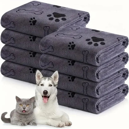 1/4 PCS Quick-Drying Microfiber Dog Towel Absorbent Pet Bath Product Fiber Quick-Drying Bath Towel Car Wiping Cloth Pet Supplies