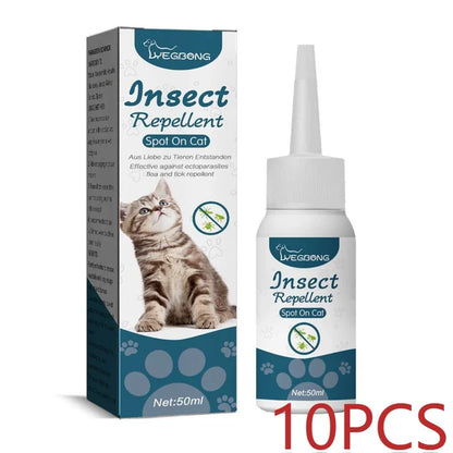 1/3/5/10PCS Pet Flea Killer Drops anti Fleas Cats Ticks Lice Mite Removal Relieve Itching Dogs Ringworm Treatment Pet Insect Rem