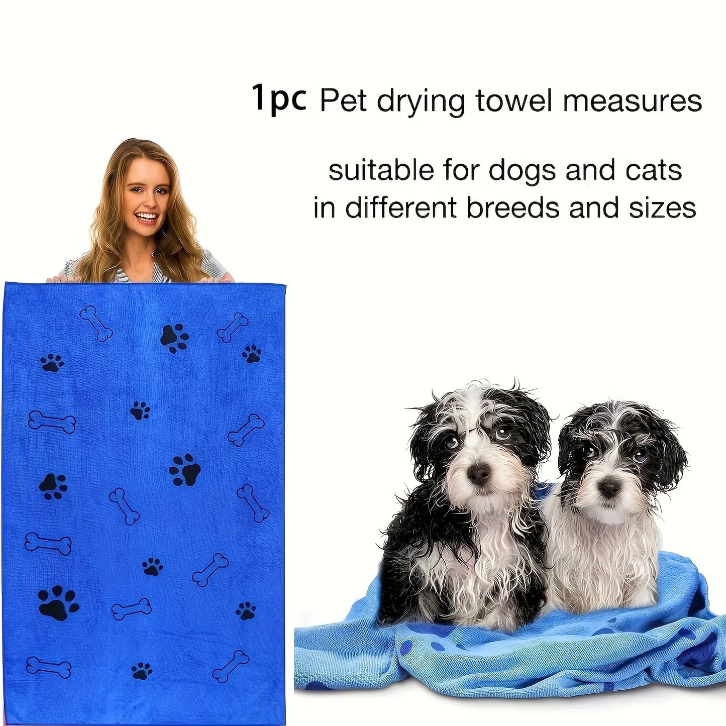 1/4 PCS Quick-Drying Microfiber Dog Towel Absorbent Pet Bath Product Fiber Quick-Drying Bath Towel Car Wiping Cloth Pet Supplies