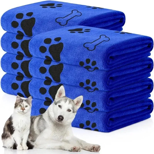 1/4 PCS Quick-Drying Microfiber Dog Towel Absorbent Pet Bath Product Fiber Quick-Drying Bath Towel Car Wiping Cloth Pet Supplies