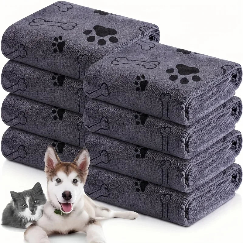 1/4 PCS Quick-Drying Microfiber Dog Towel Absorbent Pet Bath Product Fiber Quick-Drying Bath Towel Car Wiping Cloth Pet Supplies
